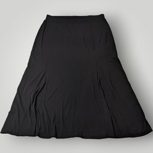 The Limited Women's L BLACK Rayon Blend STRETCH Trumpet Midi Skirt
